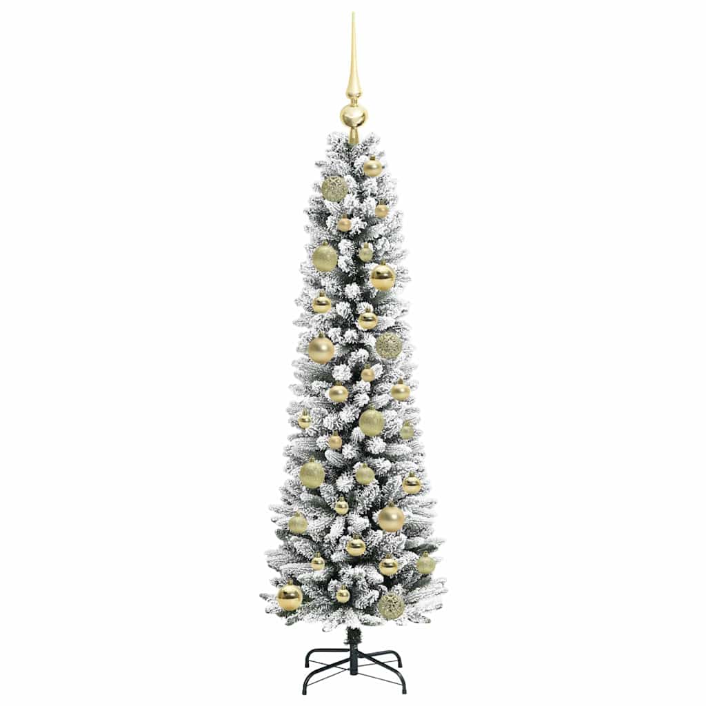 Dirbtinė Kalėdų eglutė EMBER CRYSTAL, su 150 LED stovu Žalia ir balta 120 cm.