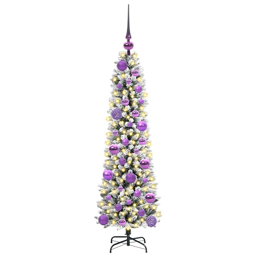 Dirbtinė Kalėdų eglutė EMBER CRYSTAL, su 150 LED stovu Žalia ir balta 120 cm.
