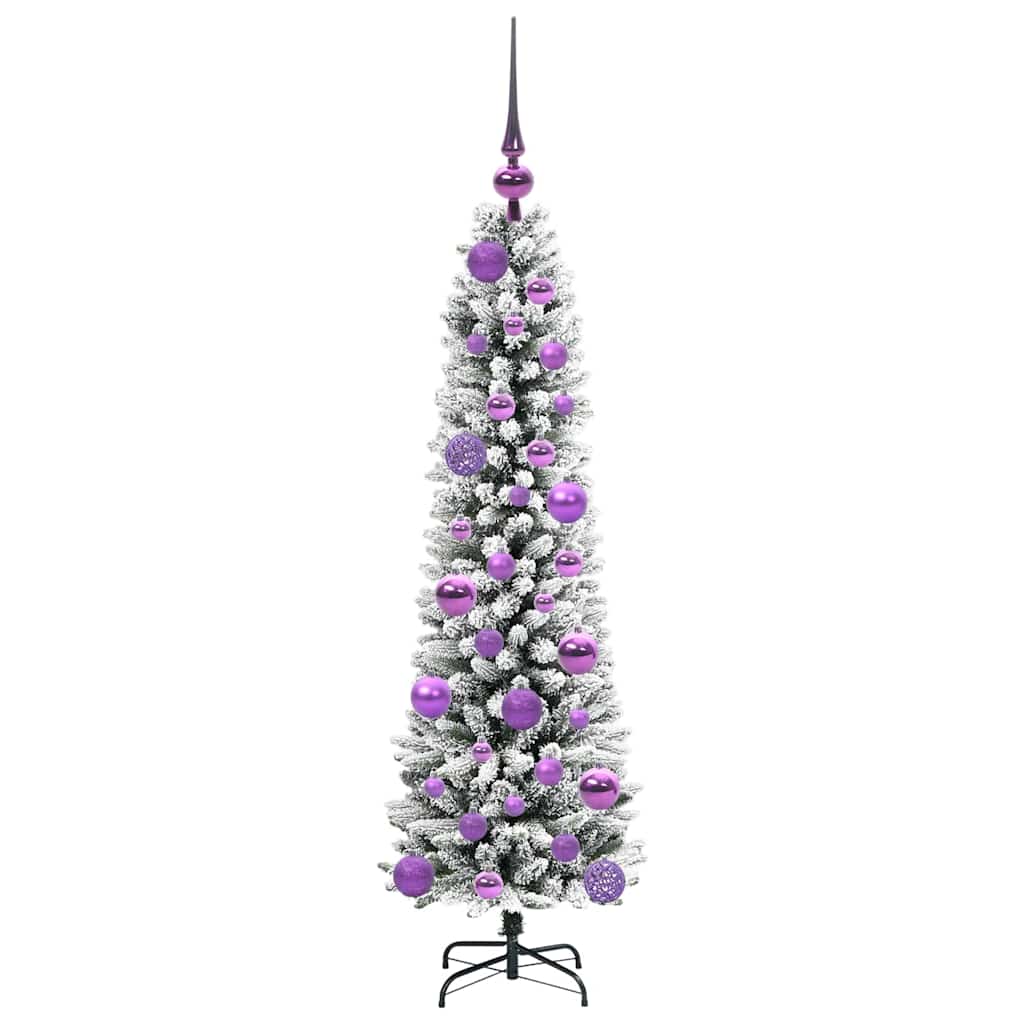 Dirbtinė Kalėdų eglutė EMBER CRYSTAL, su 150 LED stovu Žalia ir balta 120 cm.