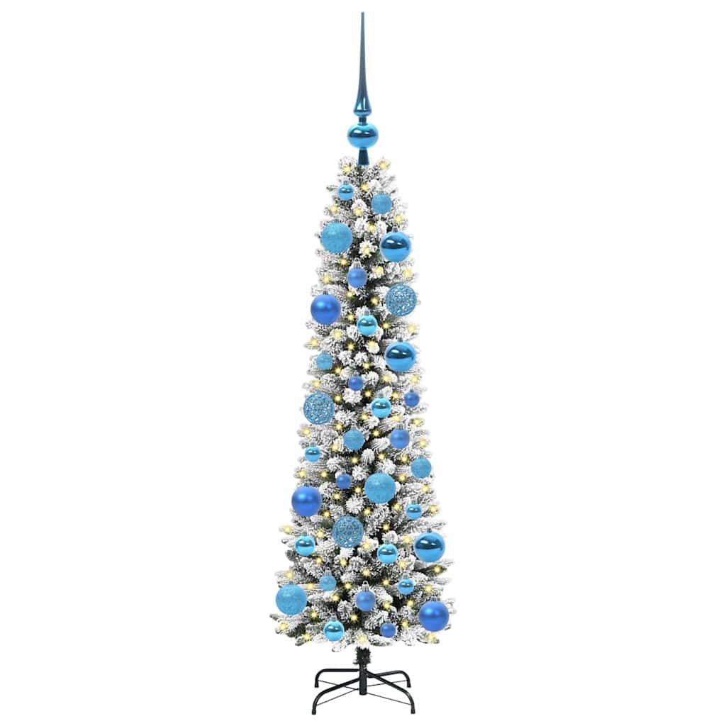 Dirbtinė Kalėdų eglutė EMBER CRYSTAL, su 150 LED stovu Žalia ir balta 120 cm.