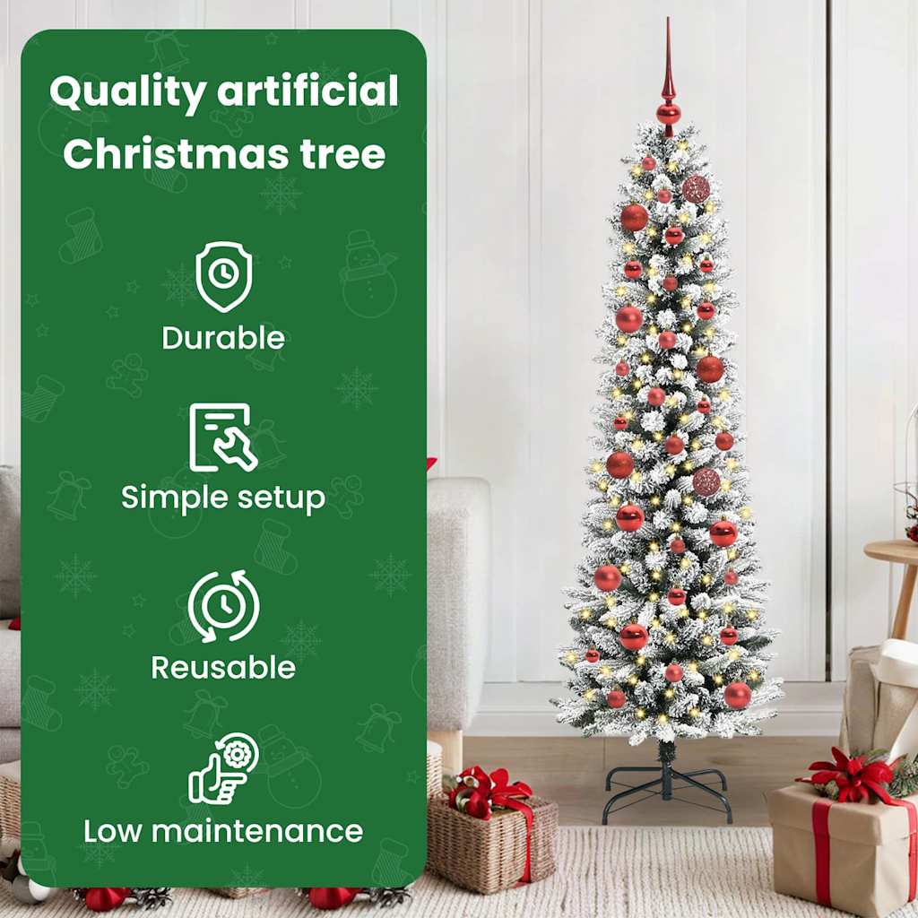 Dirbtinė Kalėdų eglutė AK SNOW, su 150 LED stovu Žalia ir balta 150 cm.