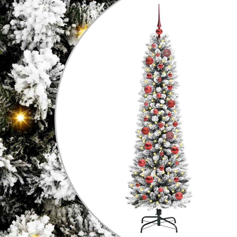 Dirbtinė Kalėdų eglutė AK SNOW, su 150 LED stovu Žalia ir balta 150 cm.