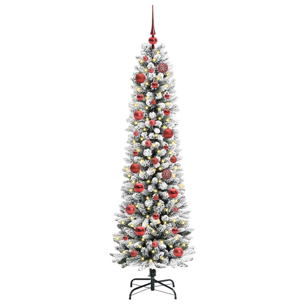 Dirbtinė Kalėdų eglutė AK SNOW, su 150 LED stovu Žalia ir balta 150 cm.