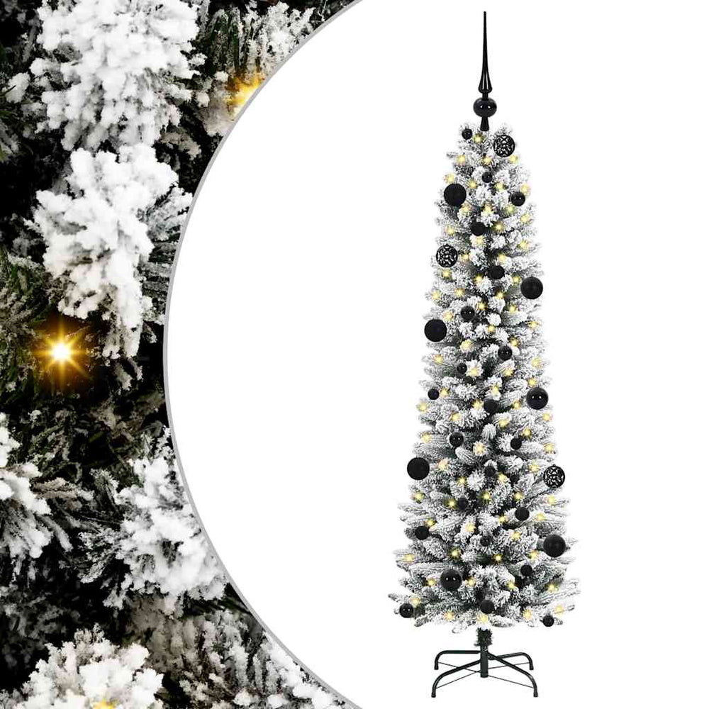 Mākslīgā Ziemassvētku eglīte AK SNOW ar 150 LED statīvu, zaļa un balta, 150 cm.
