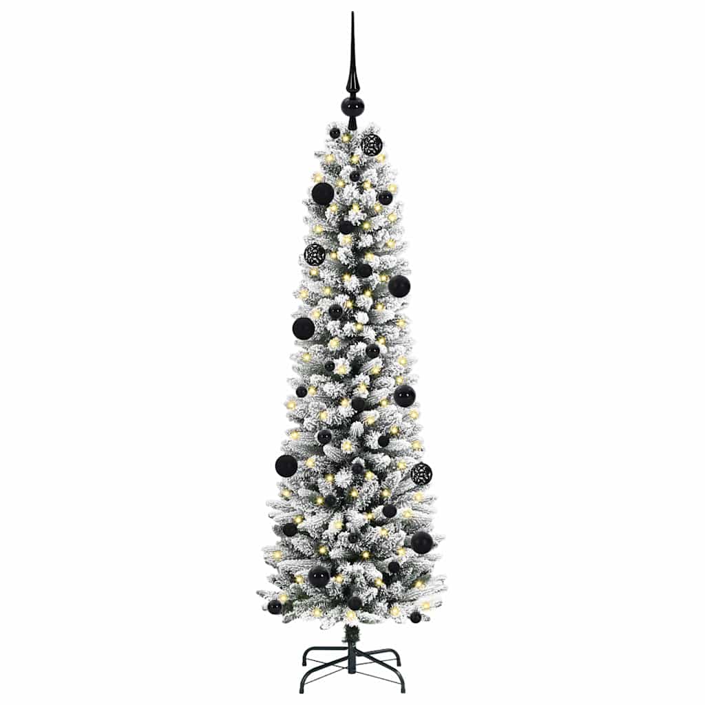 Mākslīgā Ziemassvētku eglīte AK SNOW ar 150 LED statīvu, zaļa un balta, 150 cm.