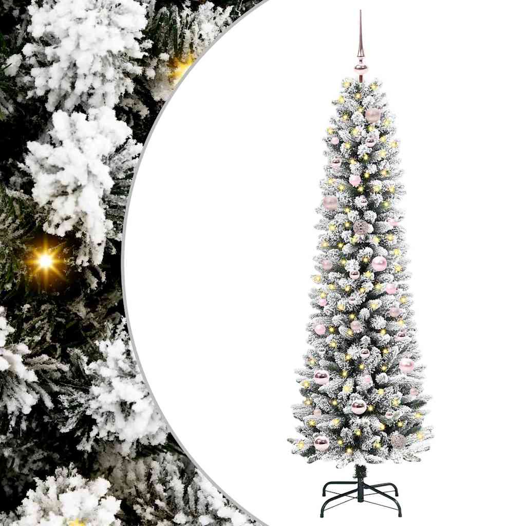 Dirbtinė Kalėdų eglutė AK SNOW, su 150 LED stovu Žalia ir balta 150 cm.