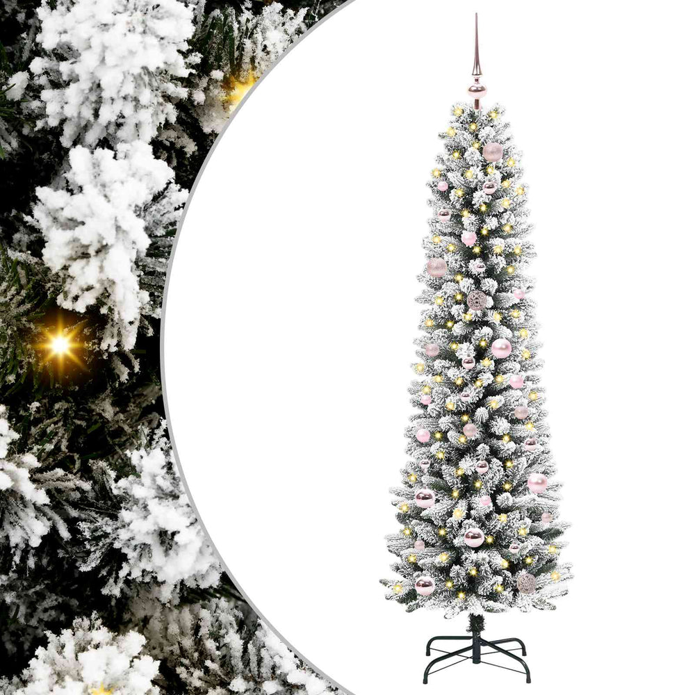 Mākslīgā eglīte AK SNOW ar 150 LED lampiņām uz statīva, zaļa un balta, 150 cm.