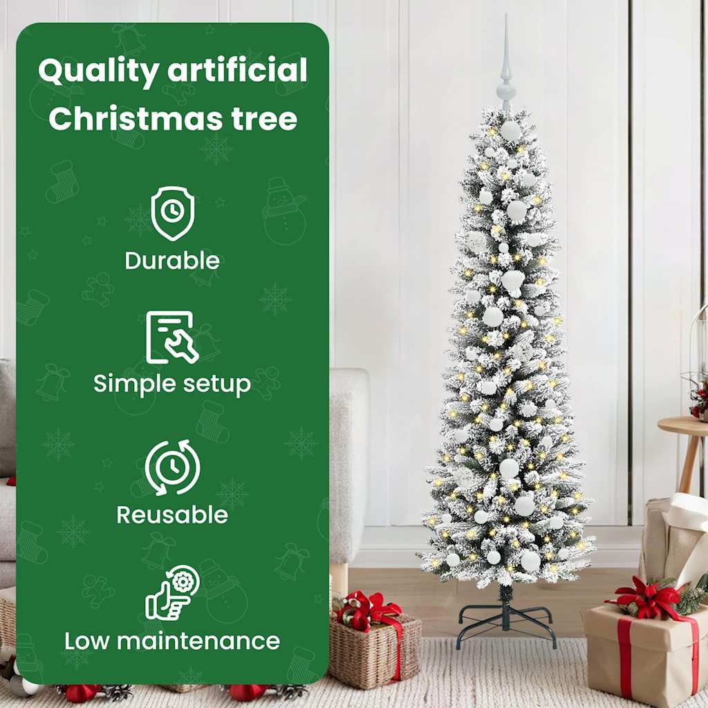 Dirbtinė Kalėdų eglutė AK SNOW, su 150 LED stovu Žalia ir balta 150 cm.