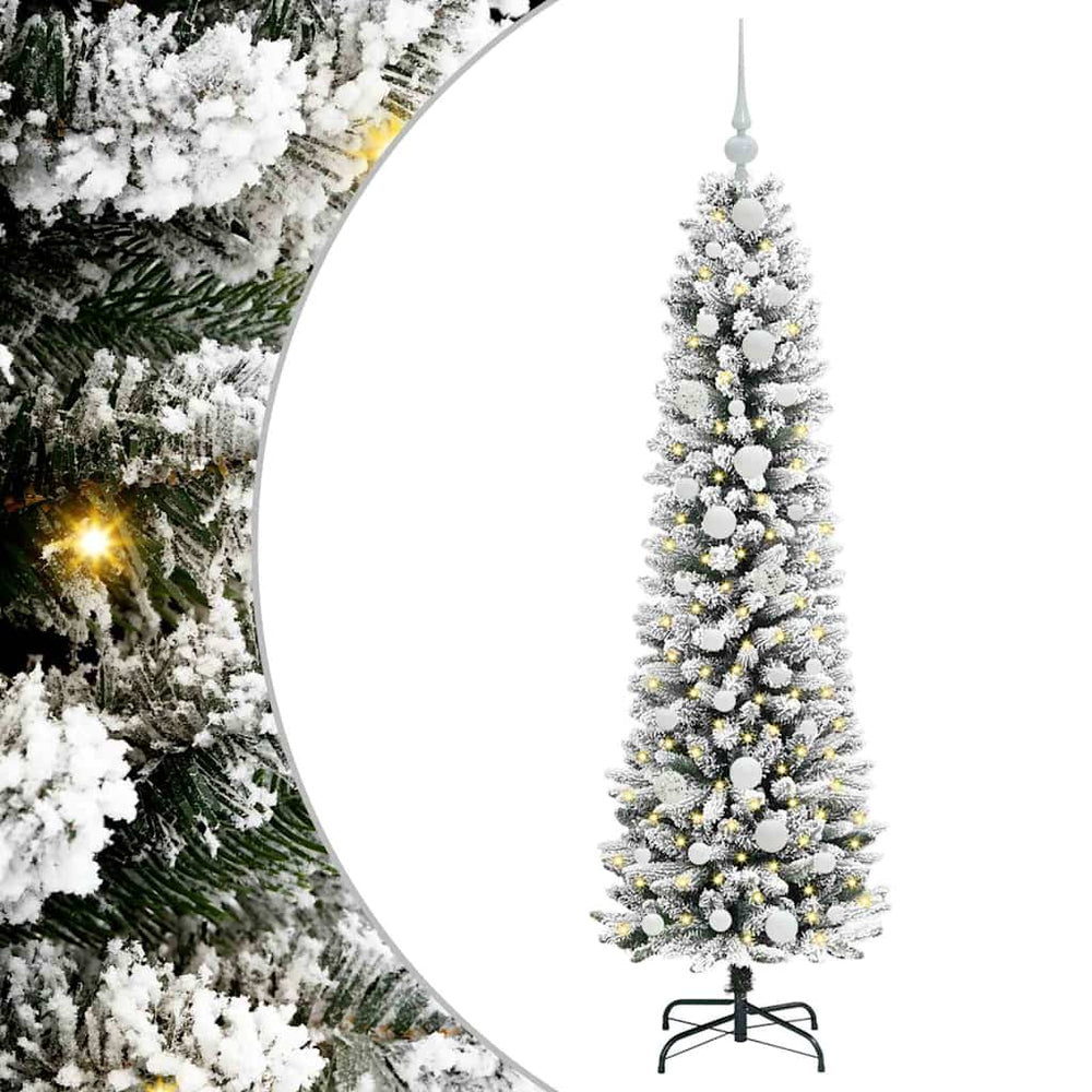 Dirbtinė Kalėdų eglutė AK SNOW, su 150 LED stovu Žalia ir balta 150 cm.