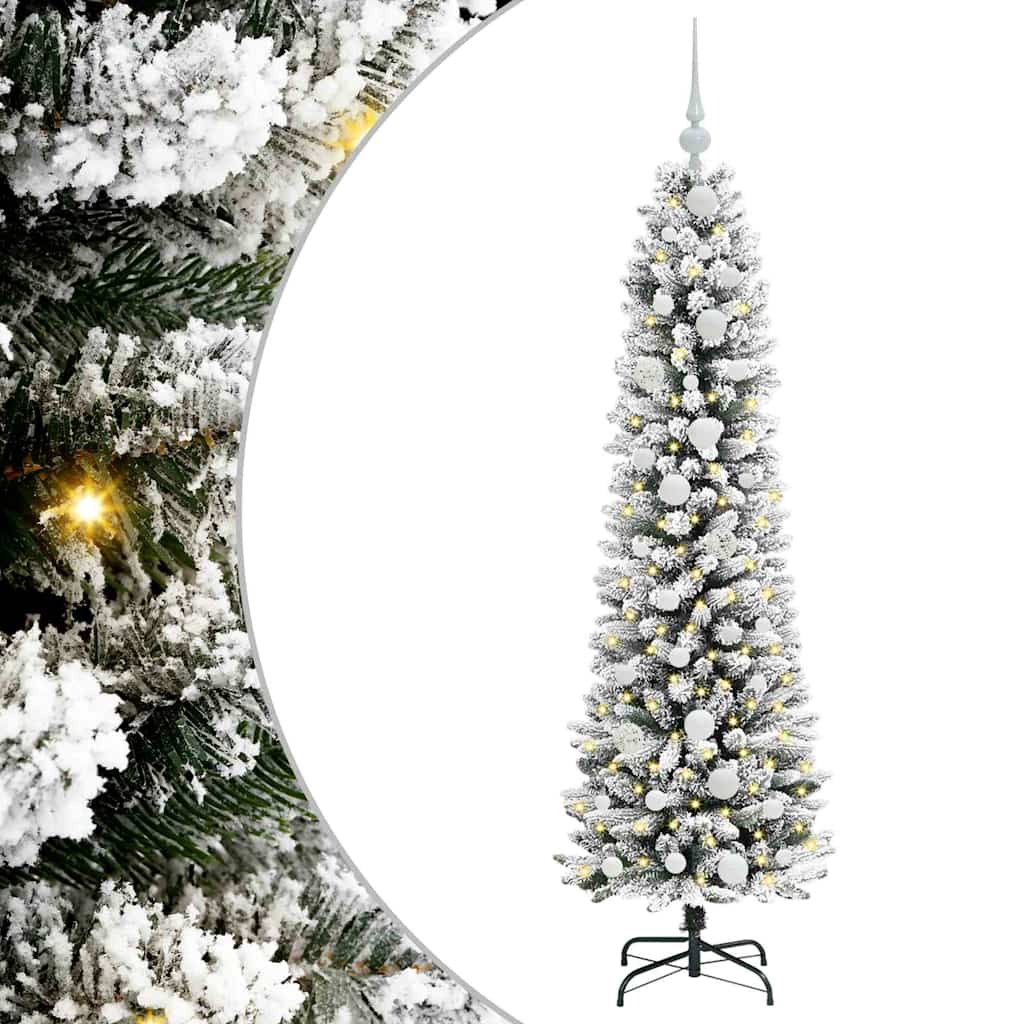 Dirbtinė Kalėdų eglutė AK SNOW, su 150 LED stovu Žalia ir balta 150 cm.