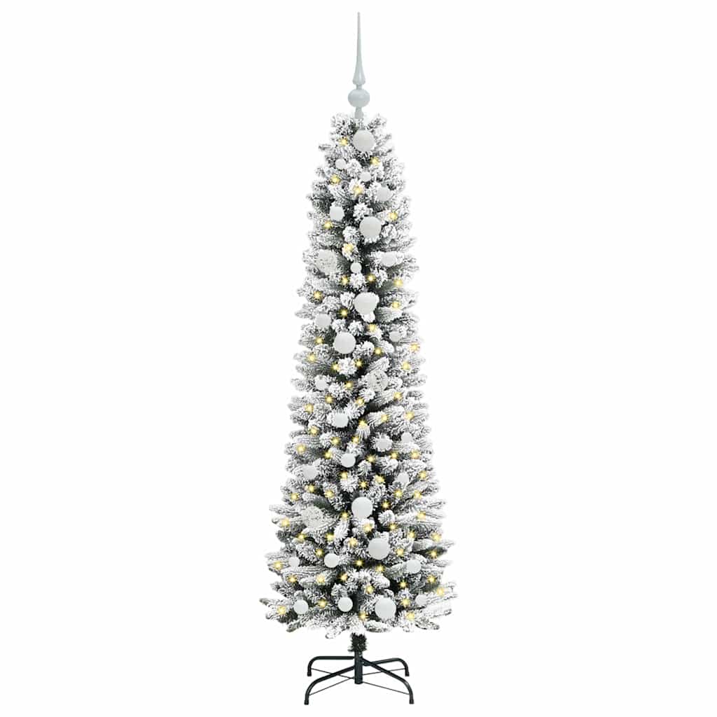Dirbtinė Kalėdų eglutė AK SNOW, su 150 LED stovu Žalia ir balta 150 cm.