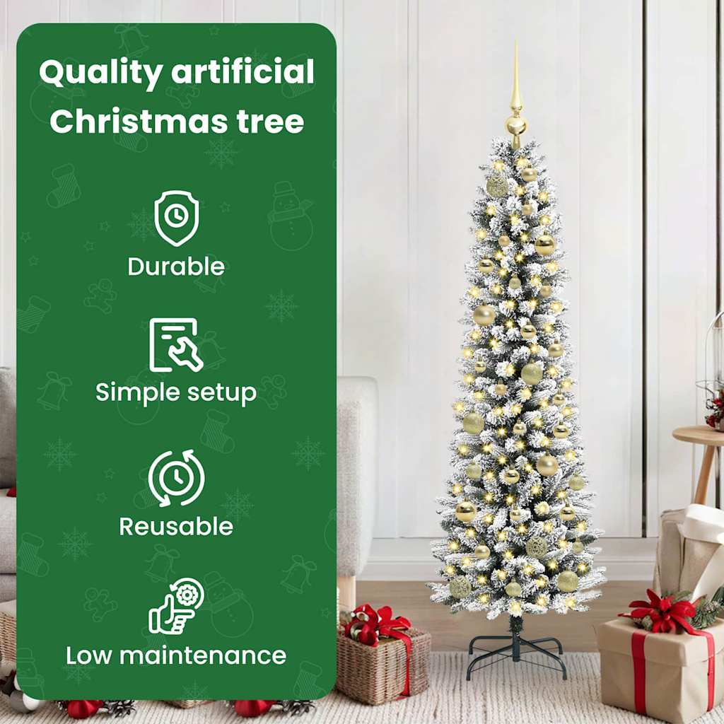 Mākslīgā eglīte AK SNOW ar 150 LED gaismiņām, zaļa un balta, 150 cm.