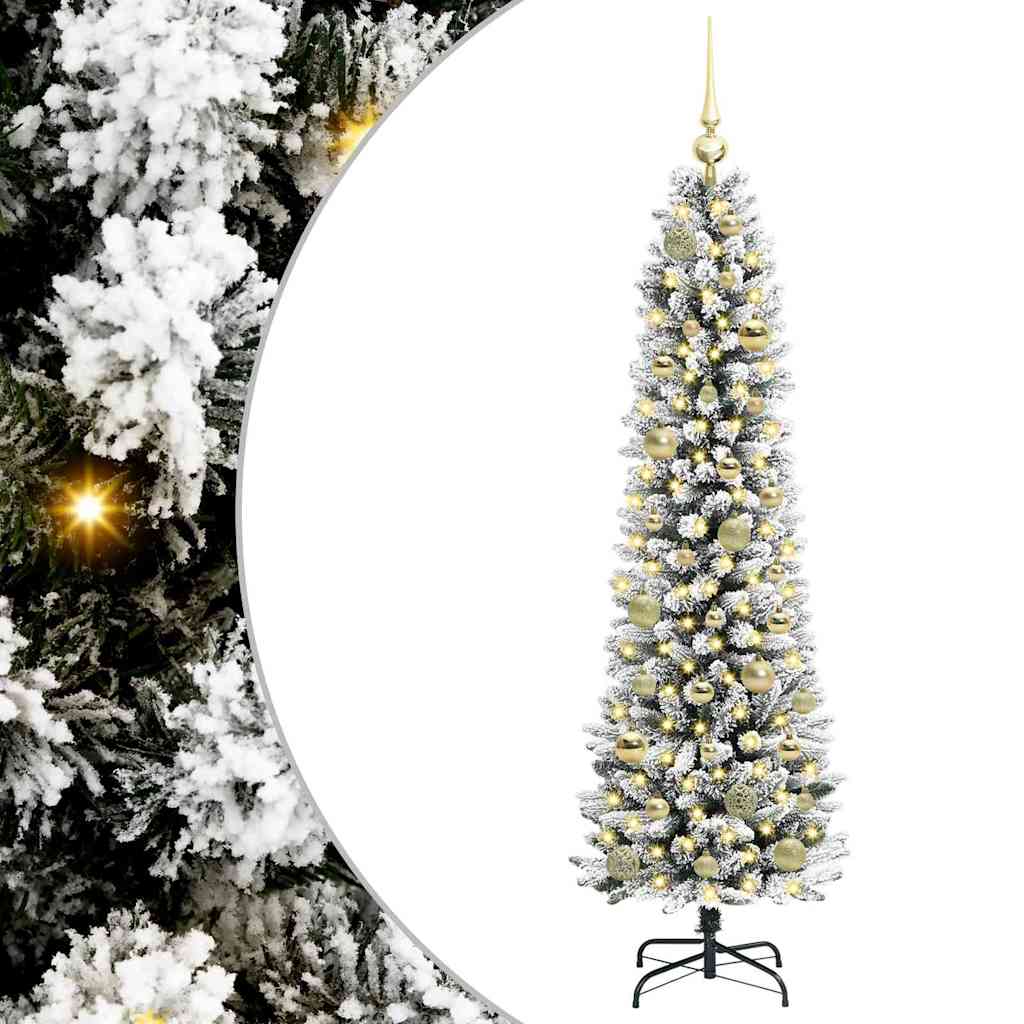 Mākslīgā eglīte AK SNOW ar 150 LED gaismiņām, zaļa un balta, 150 cm.