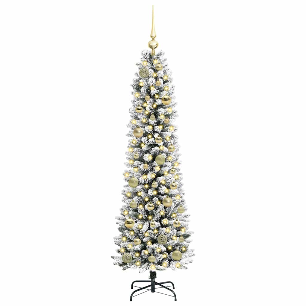 Mākslīgā eglīte AK SNOW ar 150 LED gaismiņām, zaļa un balta, 150 cm.