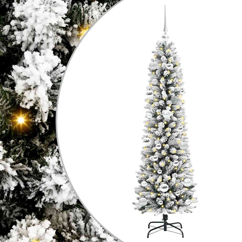 Artificial Christmas Tree White 150 cm PVC and Metal and Plastic