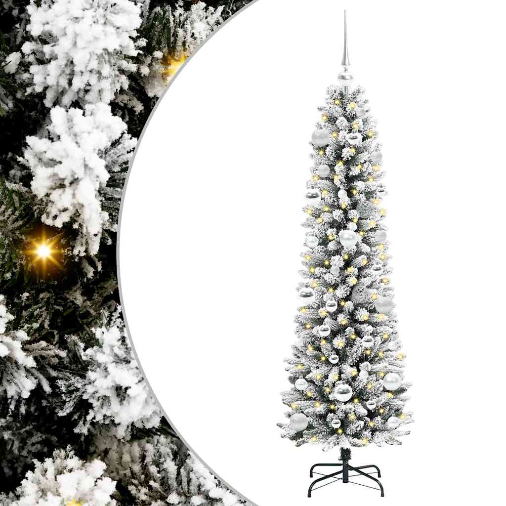 Dirbtinė Kalėdų eglutė Balta 150 cm PVC ir Metalas ir Plastikas