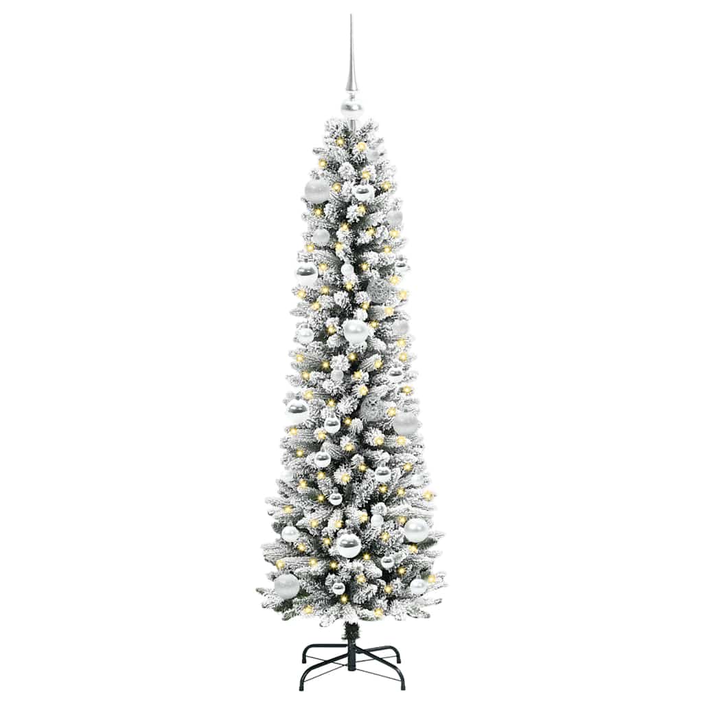 Dirbtinė Kalėdų eglutė Balta 150 cm PVC ir Metalas ir Plastikas