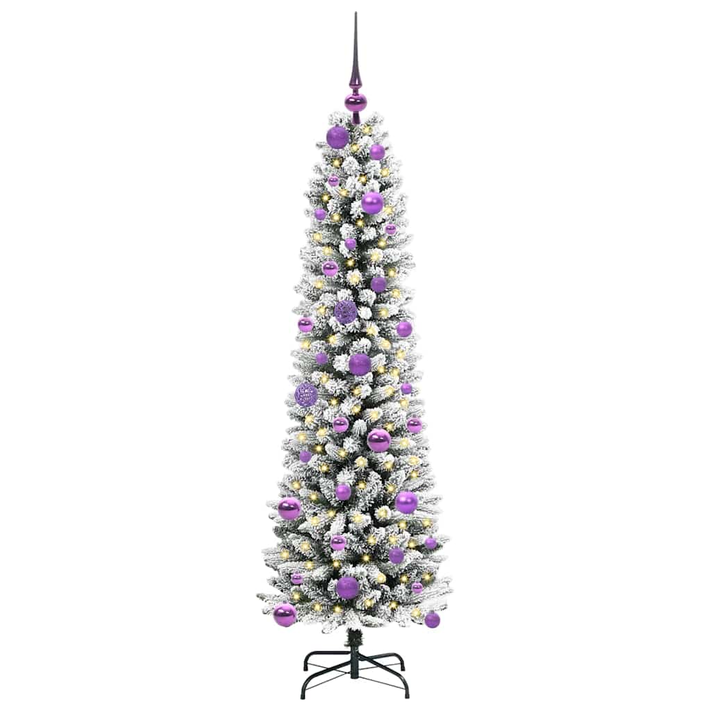 Dirbtinė Kalėdų eglutė AK SNOW, su 150 LED stovu Žalia ir balta 150 cm.