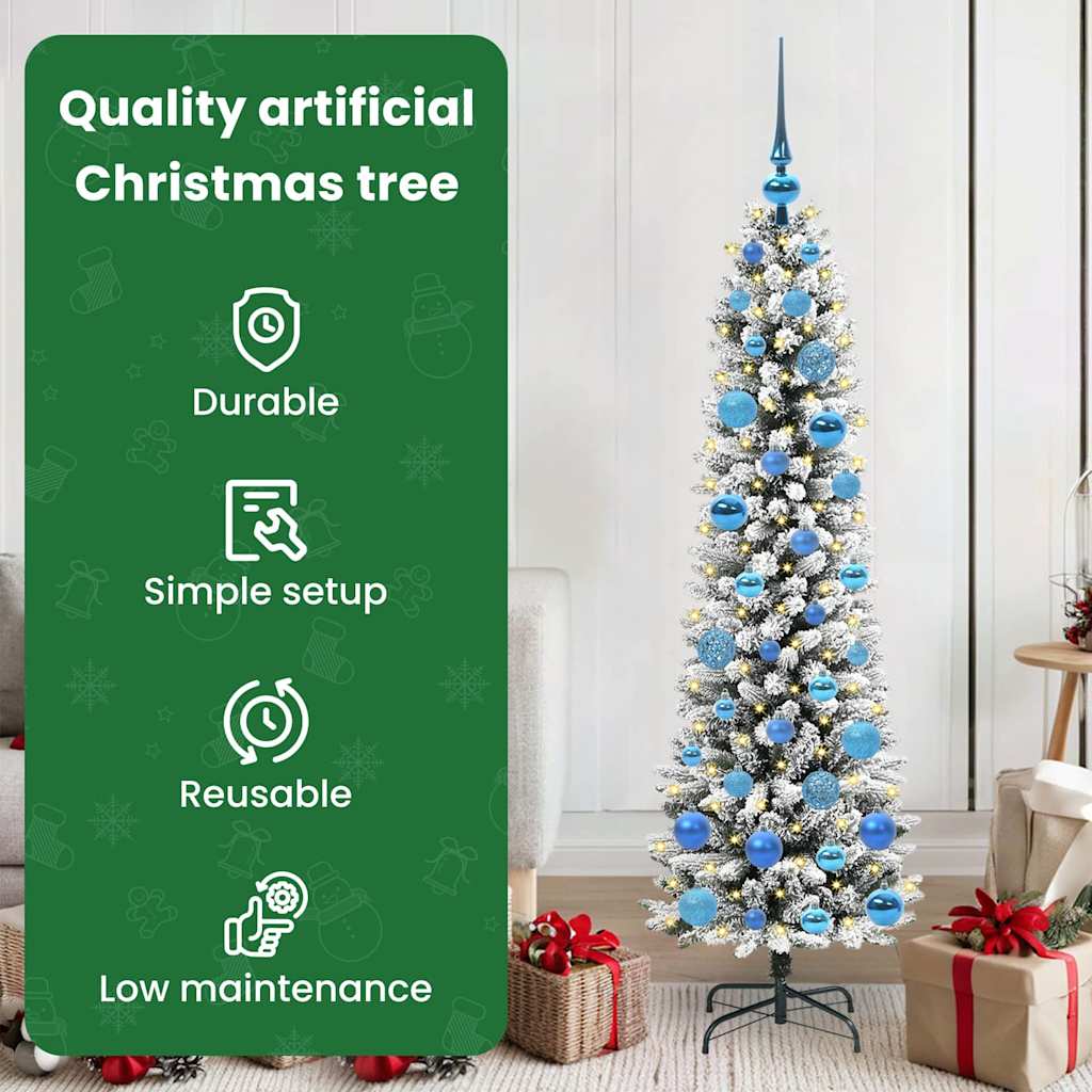 Dirbtinė Kalėdų eglutė AK SNOW, su 150 LED stovu Žalia ir balta 150 cm.
