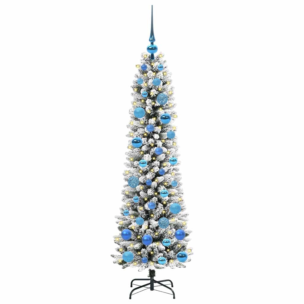 Dirbtinė Kalėdų eglutė AK SNOW, su 150 LED stovu Žalia ir balta 150 cm.