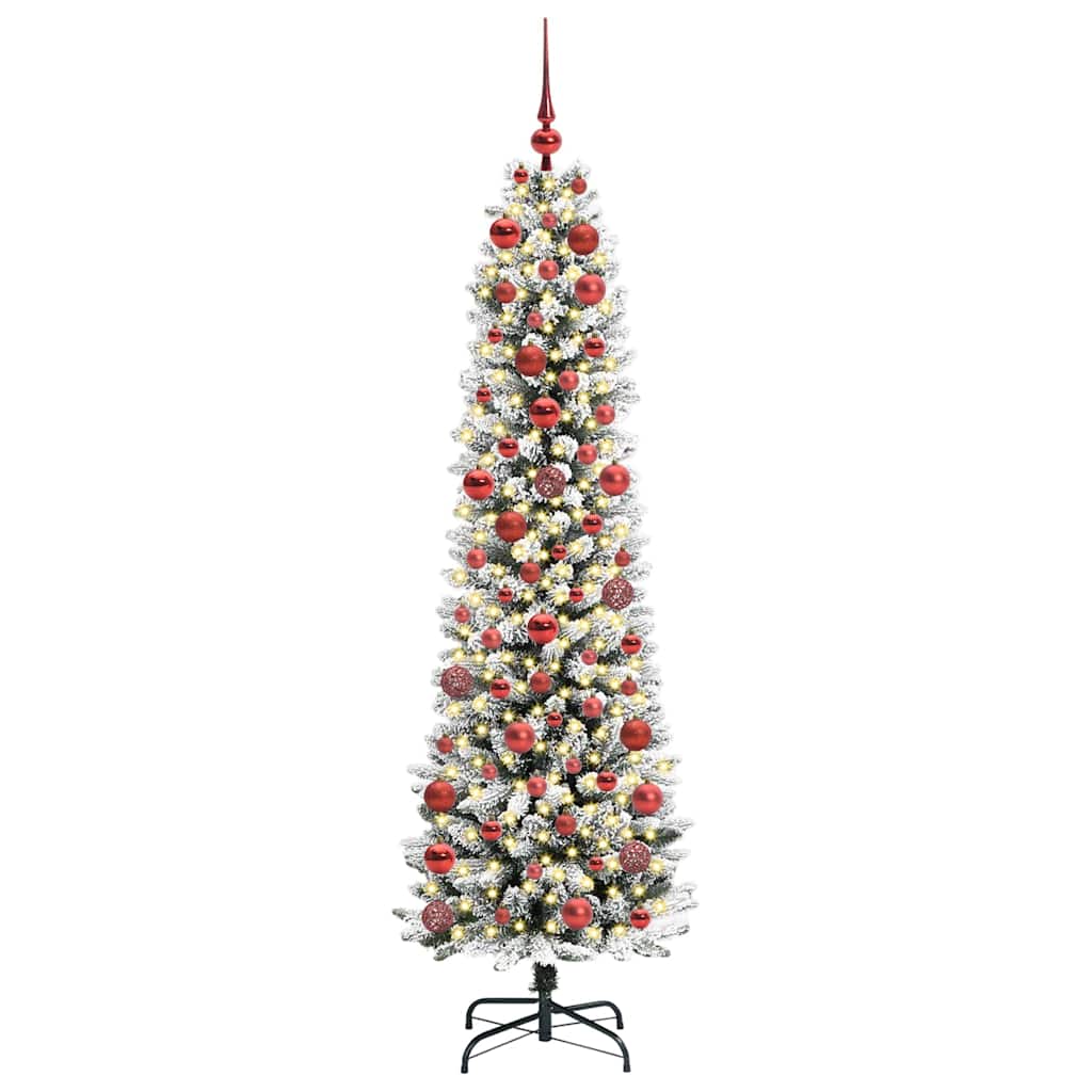 Dirbtinė Kalėdų eglutė SHINE WINTER, su 300 LED stovu Žalia ir balta 180 cm.