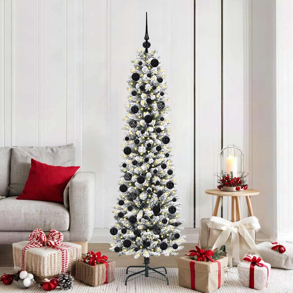Mākslīgā Ziemassvētku eglīte SHINE WINTER, ar 300 LED gaismām Zaļa un balta 180 cm.