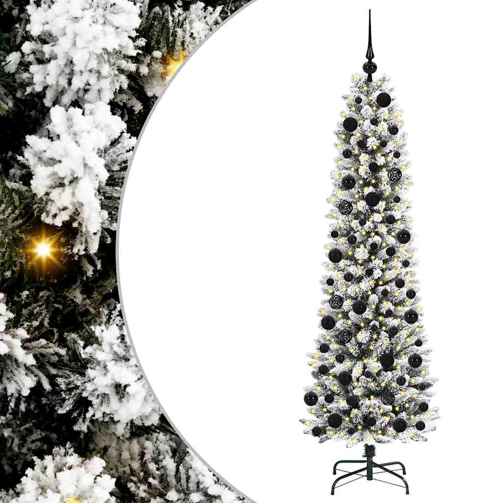 Mākslīgā Ziemassvētku eglīte SHINE WINTER, ar 300 LED gaismām Zaļa un balta 180 cm.