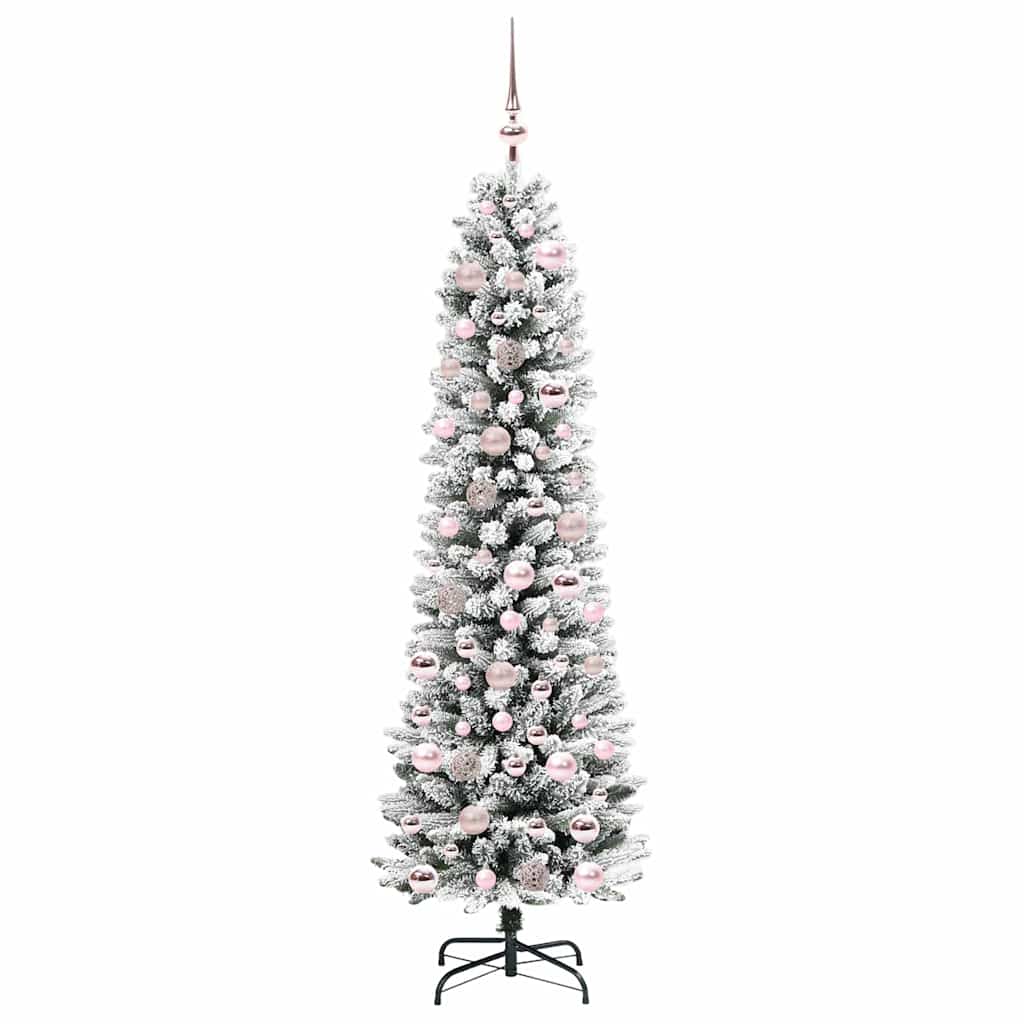 Dirbtinė Kalėdų eglutė SHINE WINTER, su 300 LED stovu Žalia ir balta 180 cm.