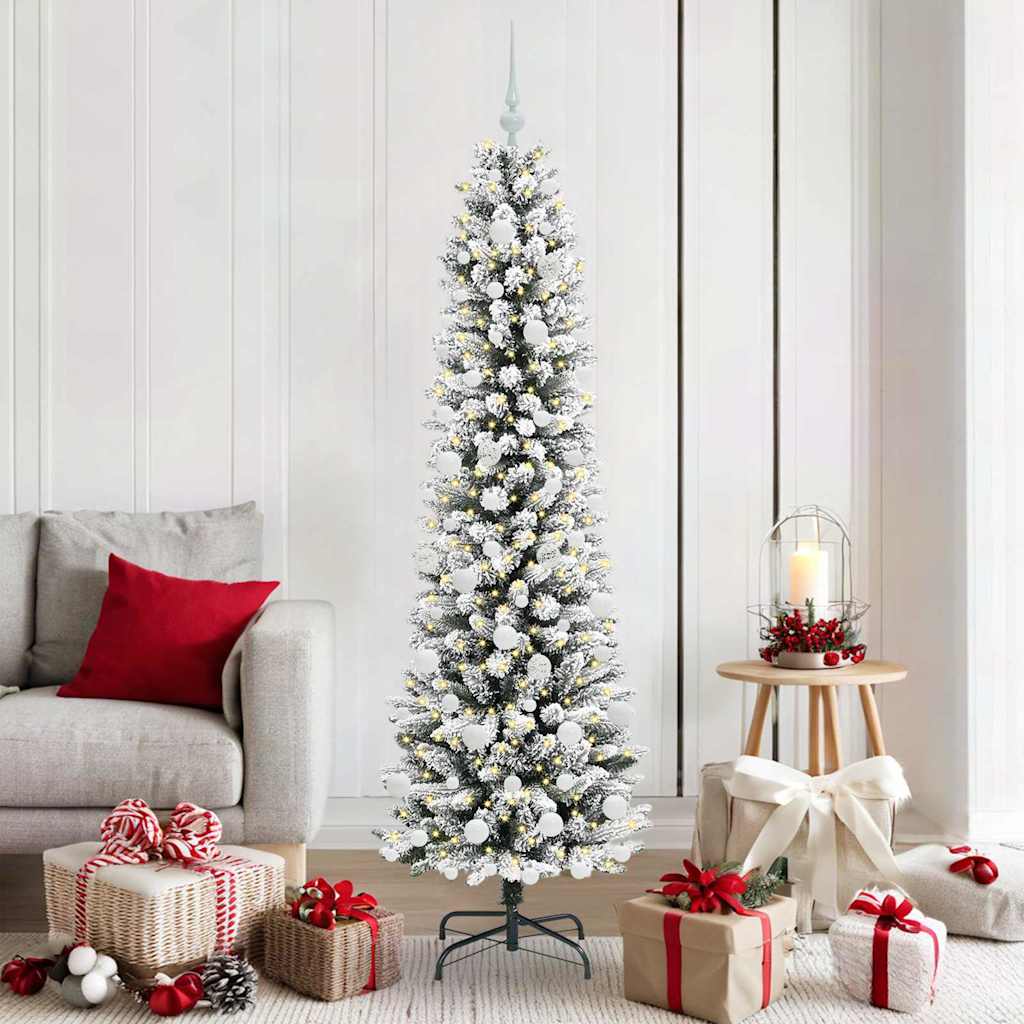 Artificial Christmas Tree White 180 cm PVC and Metal and Plastic