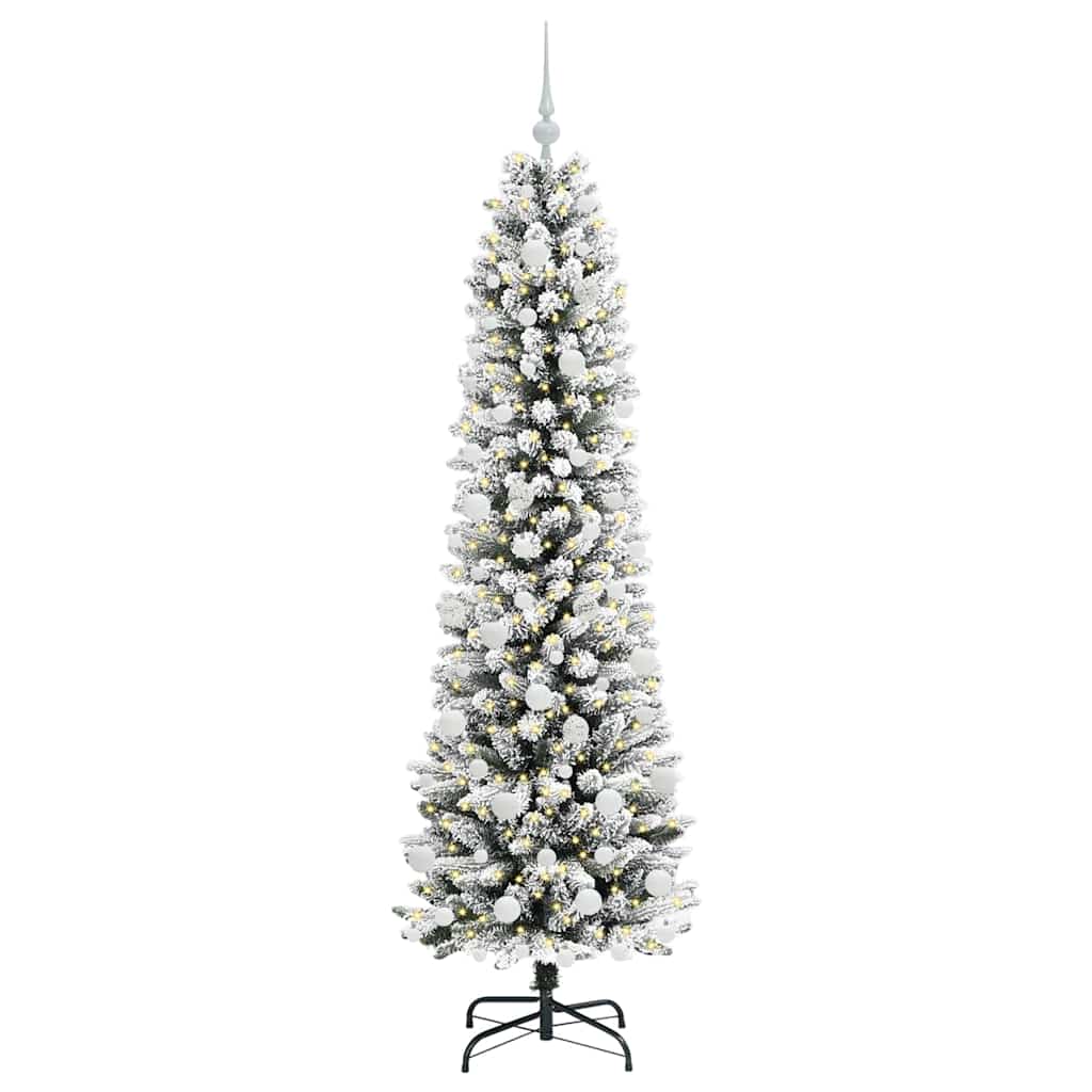 Artificial Christmas Tree White 180 cm PVC and Metal and Plastic