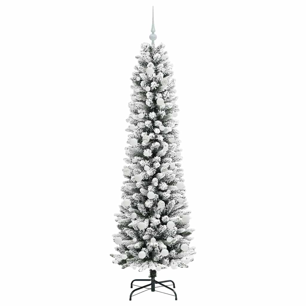 Artificial Christmas Tree White 180 cm PVC and Metal and Plastic