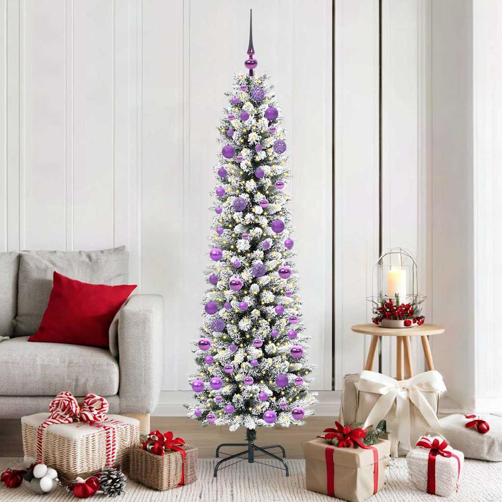 Artificial Christmas tree SHINE WINTER, with 300 LED stand Green and white 180 cm.