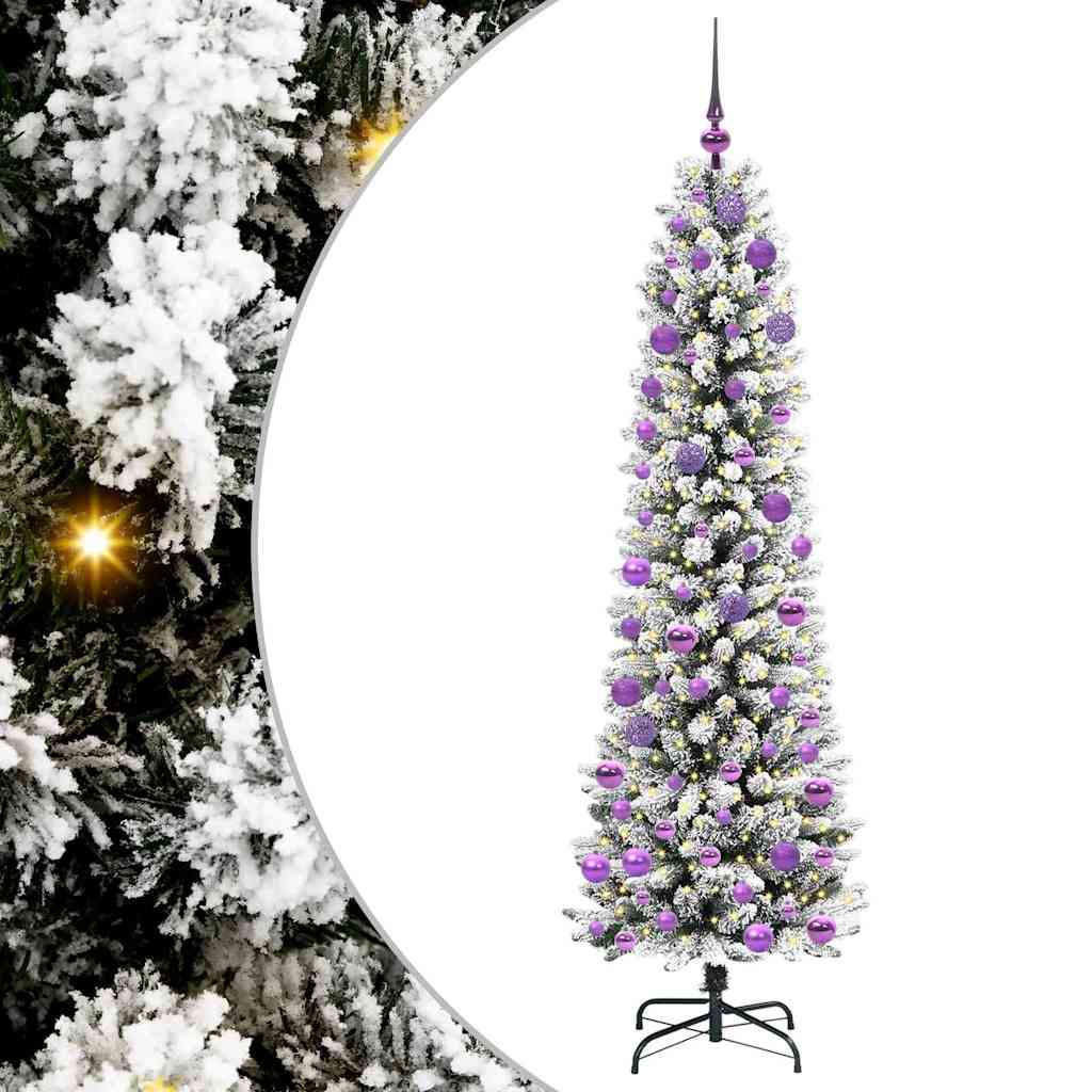 Artificial Christmas tree SHINE WINTER, with 300 LED stand Green and white 180 cm.