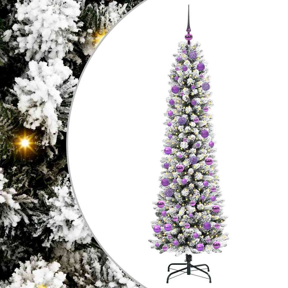 Artificial Christmas tree SHINE WINTER, with 300 LED stand Green and white 180 cm.