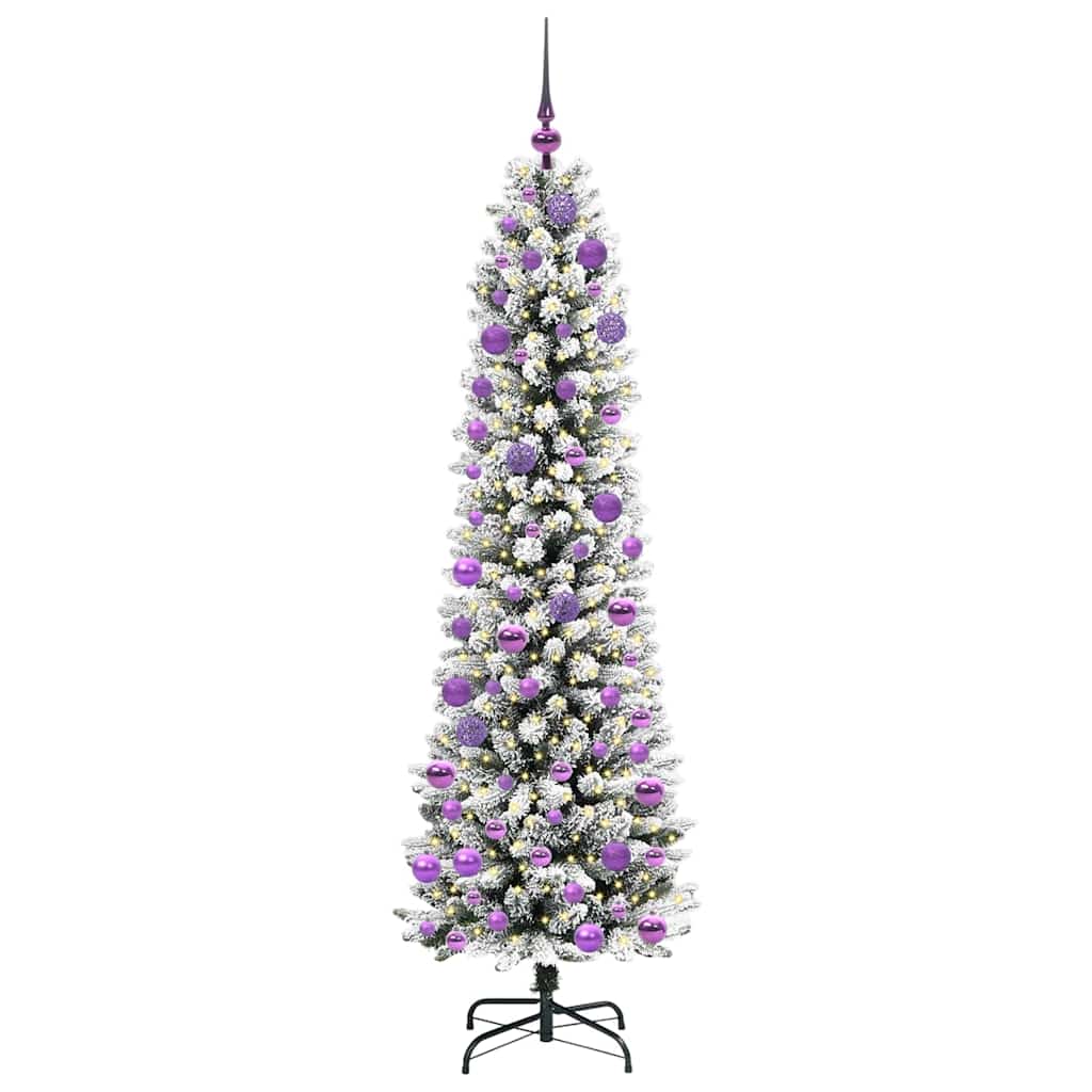 Artificial Christmas tree SHINE WINTER, with 300 LED stand Green and white 180 cm.