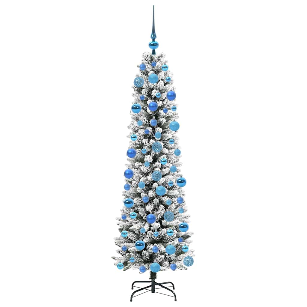 Artificial Christmas tree SHINE WINTER, with 300 LED stand, Green and White, 180 cm.