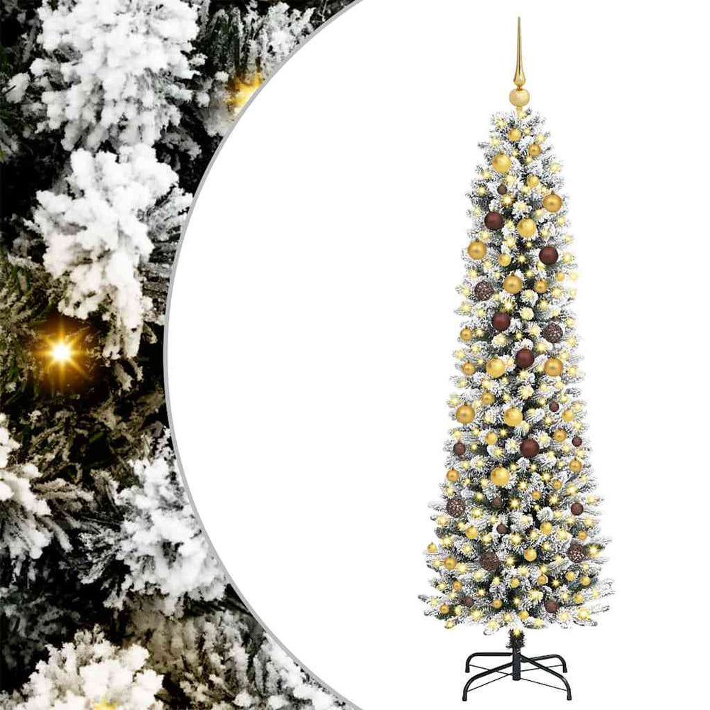 Dirbtinė Kalėdų eglutė Balta 210 cm PVC ir Metalas ir Plastikas