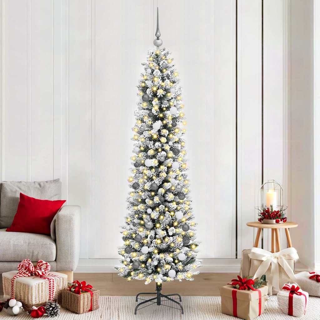 Dirbtinė Kalėdų eglutė Balta 210 cm PVC ir Metalas ir Plastikas