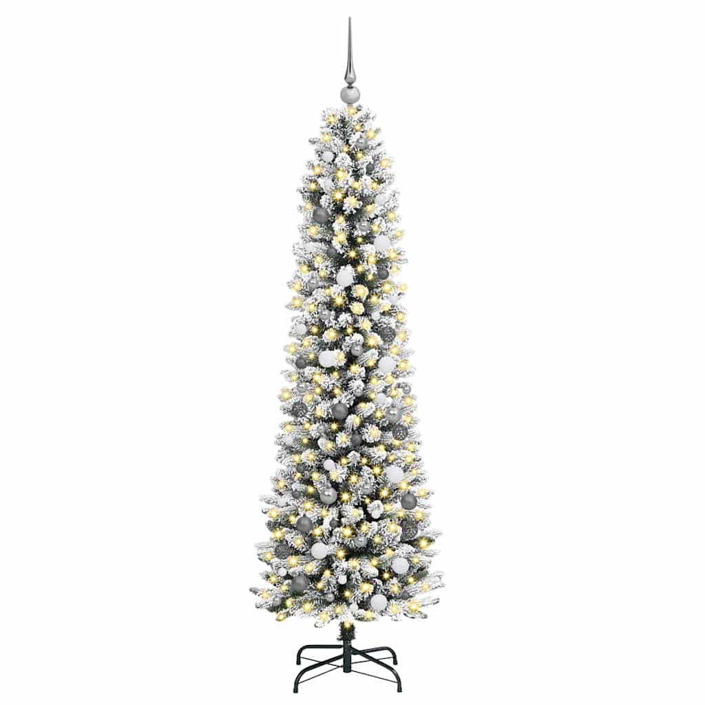 Dirbtinė Kalėdų eglutė Balta 210 cm PVC ir Metalas ir Plastikas