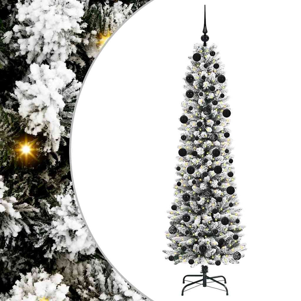 Dirbtinė Kalėdų eglutė GROVE DREAM, su 300 LED stovu Žalia ir balta 210 cm.