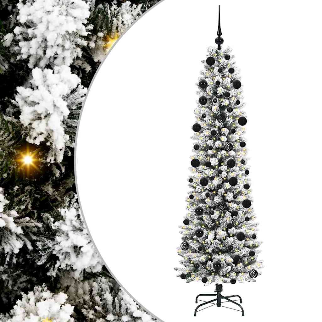 Dirbtinė Kalėdų eglutė GROVE DREAM, su 300 LED stovu Žalia ir balta 210 cm.