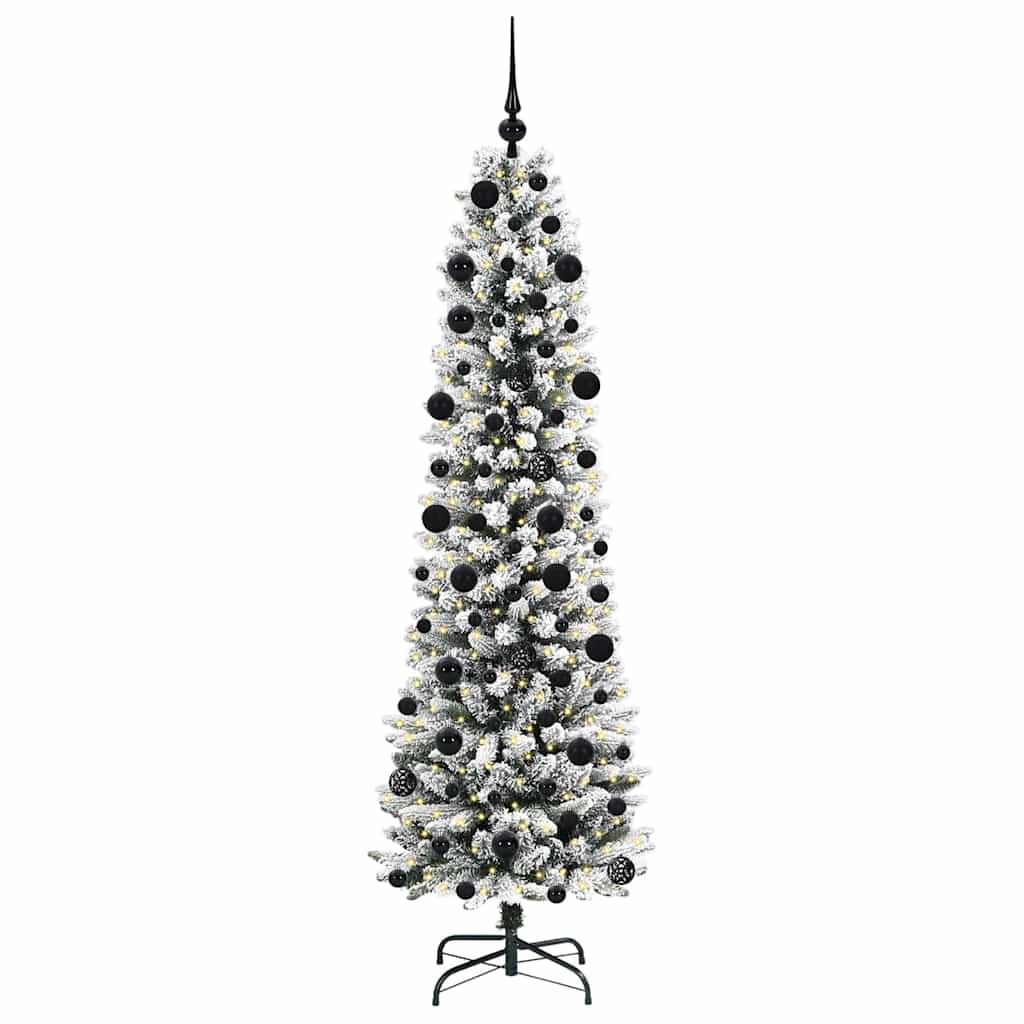 Dirbtinė Kalėdų eglutė GROVE DREAM, su 300 LED stovu Žalia ir balta 210 cm.