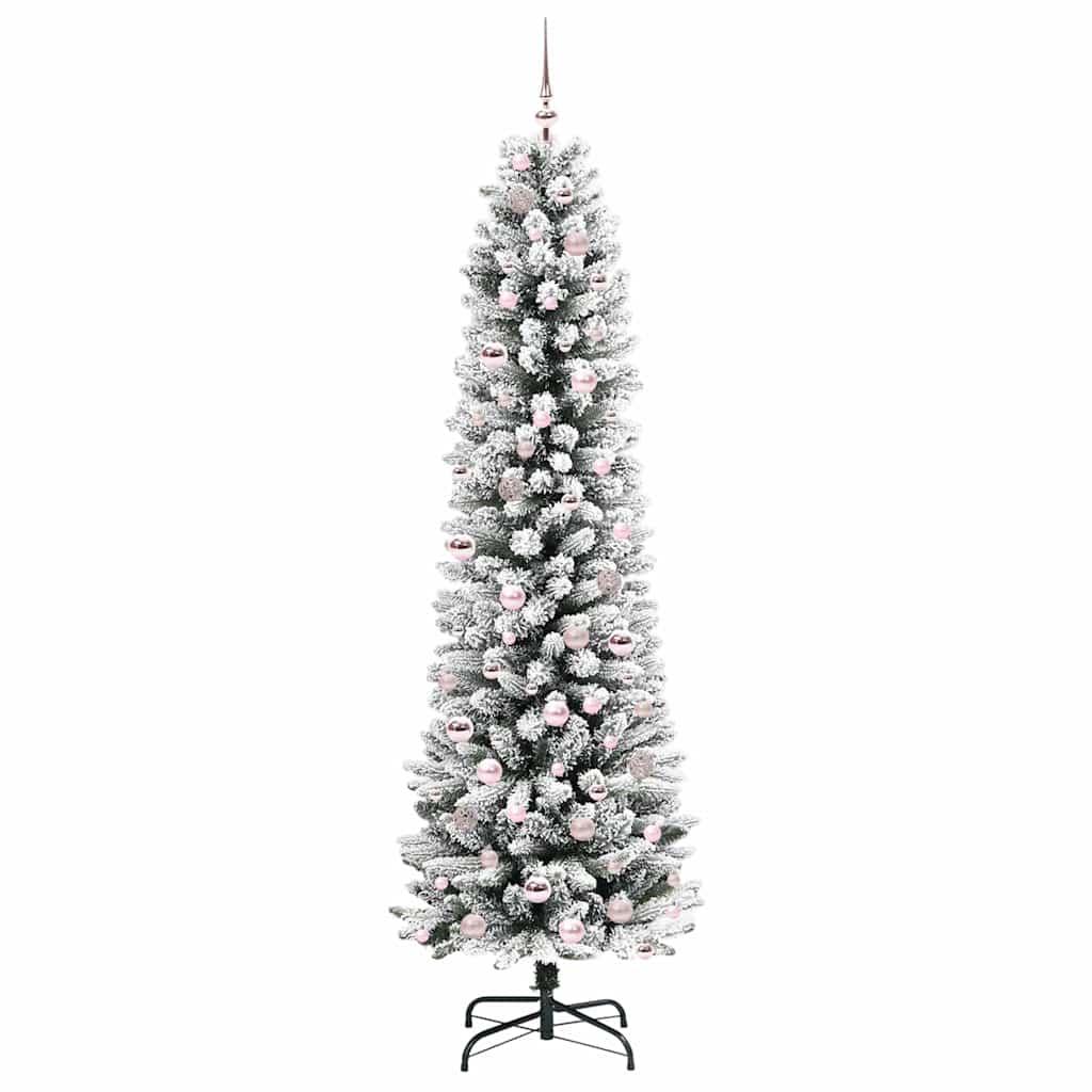 Dirbtinė Kalėdų eglutė GROVE DREAM, su 300 LED stovu Žalia ir balta 210 cm.