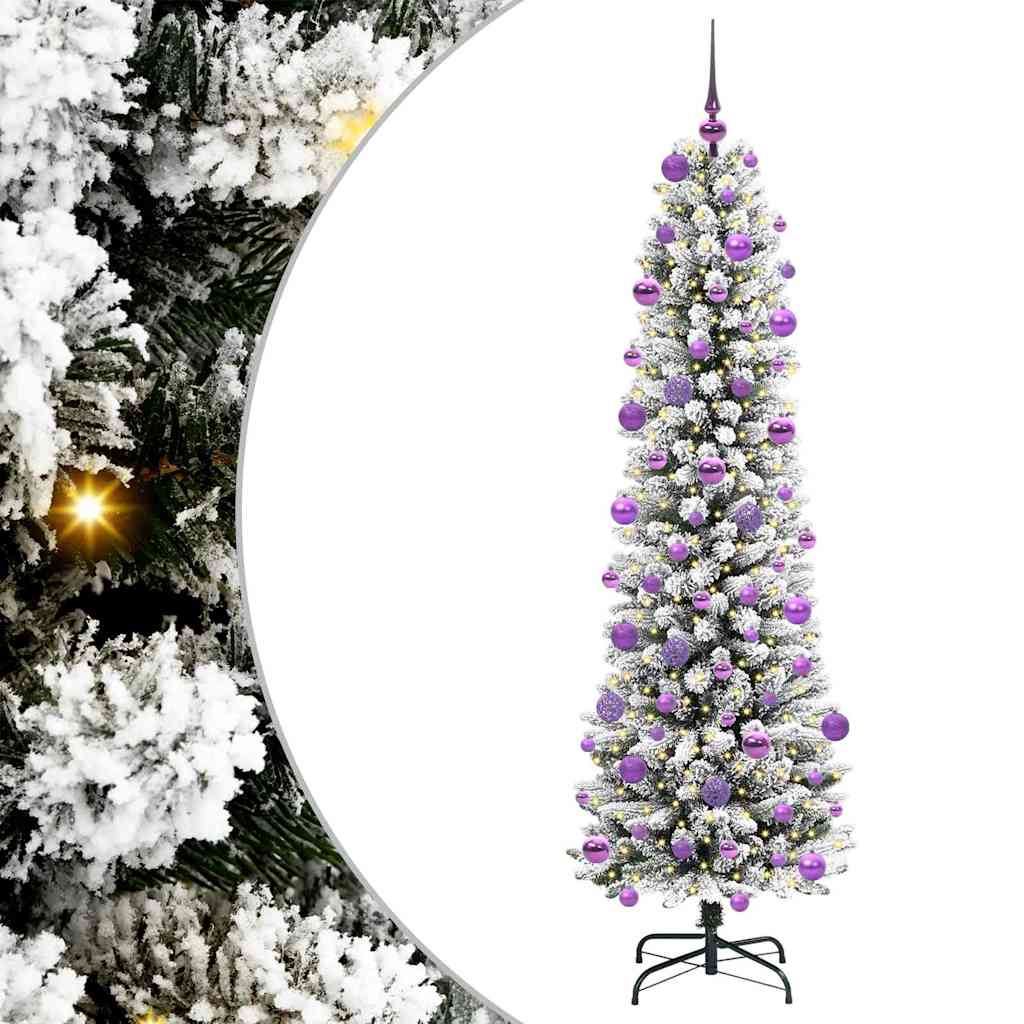 Mākslīgā Ziemassvētku eglīte GROVE DREAM, ar 300 LED statīvu, zaļa un balta, 210 cm.
