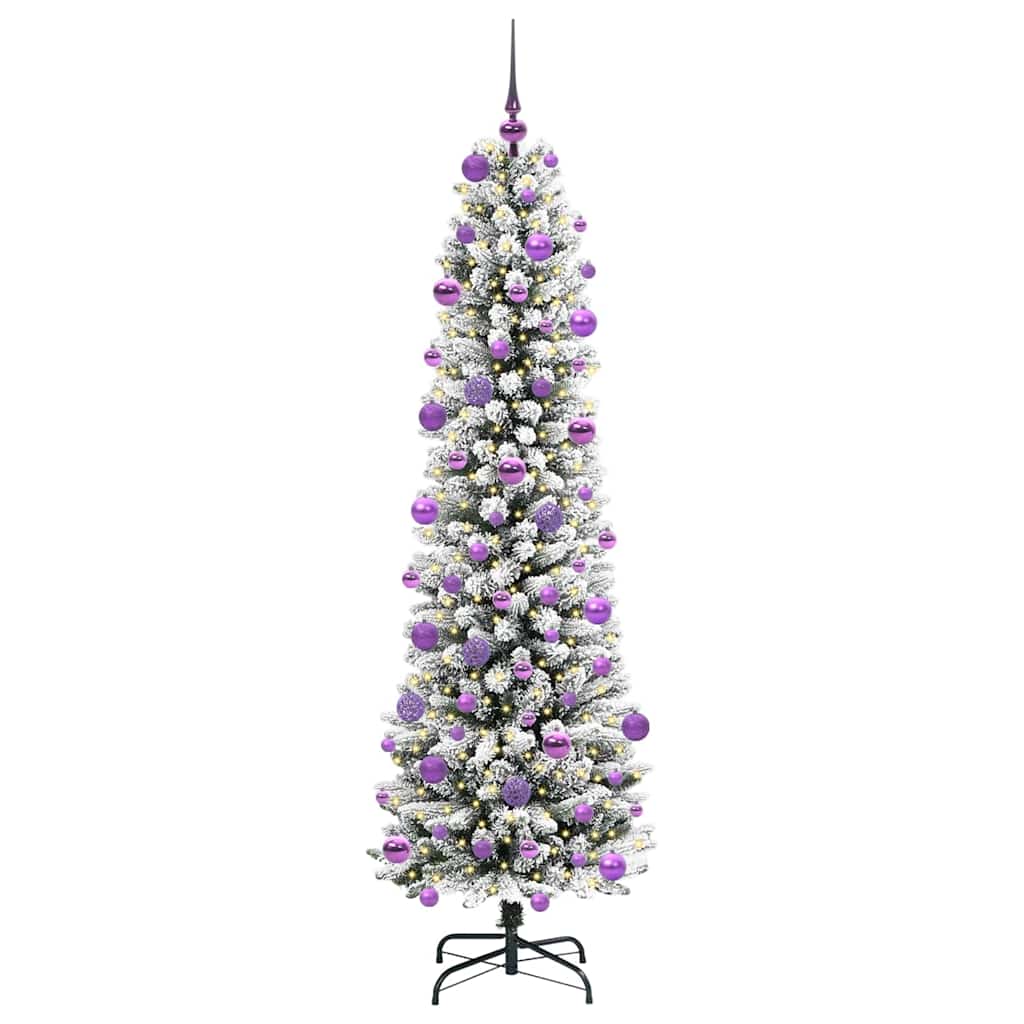 Mākslīgā Ziemassvētku eglīte GROVE DREAM, ar 300 LED statīvu, zaļa un balta, 210 cm.