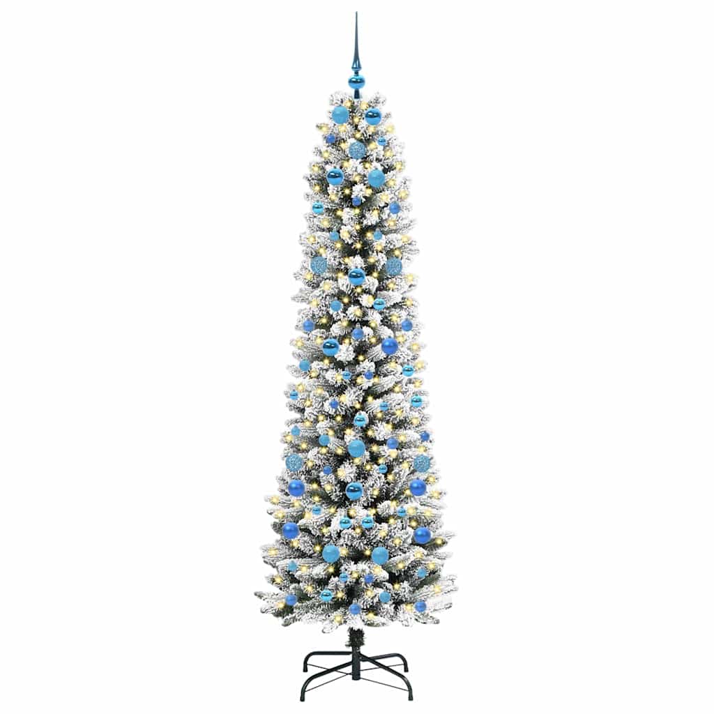 Dirbtinė Kalėdų eglutė GROVE DREAM, su 300 LED stovu Žalia ir balta 210 cm.