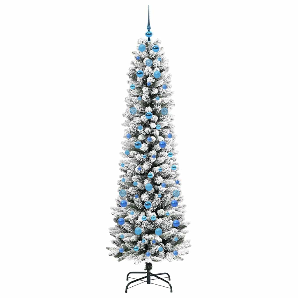 Dirbtinė Kalėdų eglutė GROVE DREAM, su 300 LED stovu Žalia ir balta 210 cm.