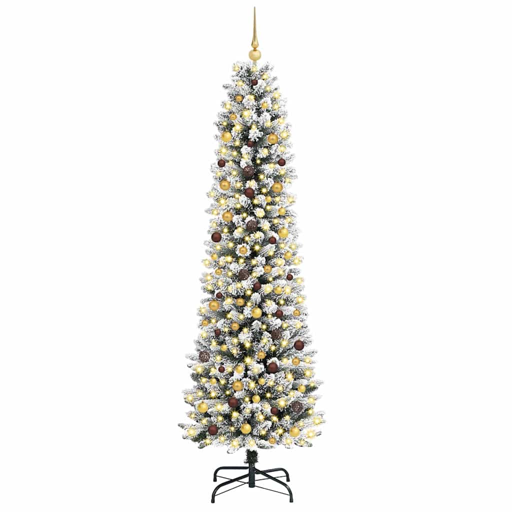 Dirbtinė Kalėdų eglutė Balta 240 cm PVC ir Metalas ir Plastikas
