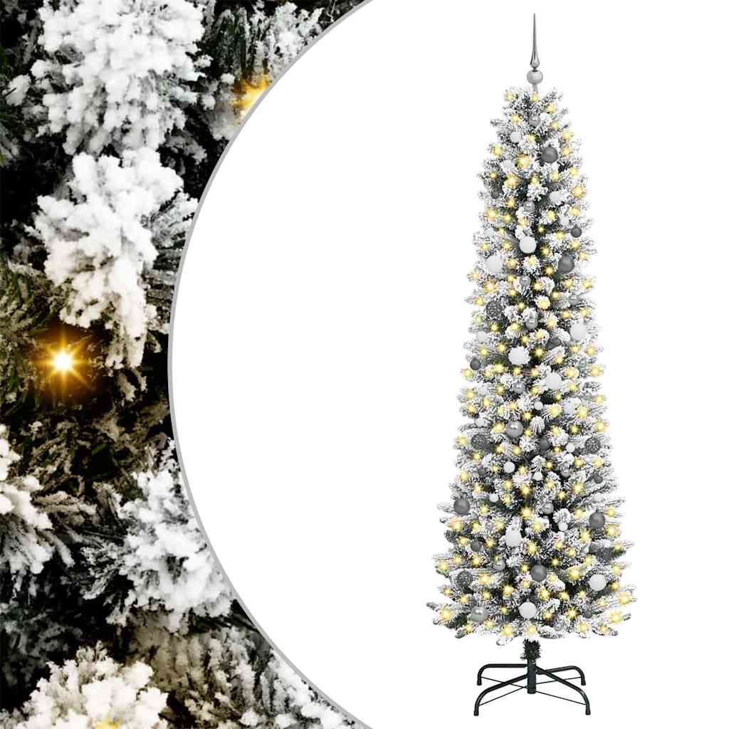 Dirbtinė Kalėdų eglutė Balta 240 cm PVC ir Metalas ir Plastikas