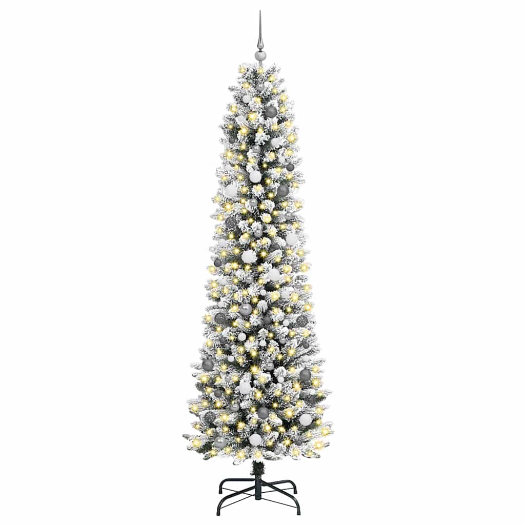 Dirbtinė Kalėdų eglutė Balta 240 cm PVC ir Metalas ir Plastikas